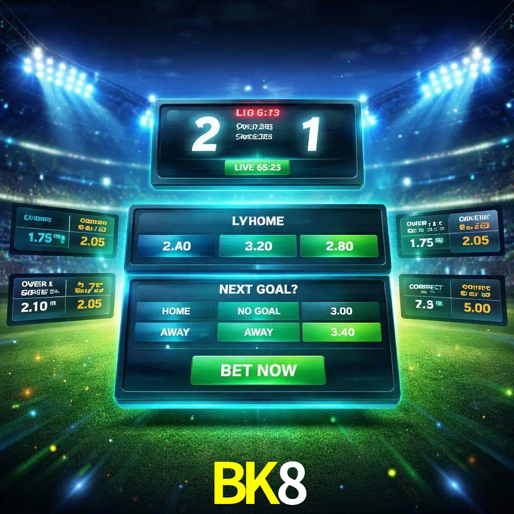 Vista de apuestas en vivo BK8 durante un partido en curso