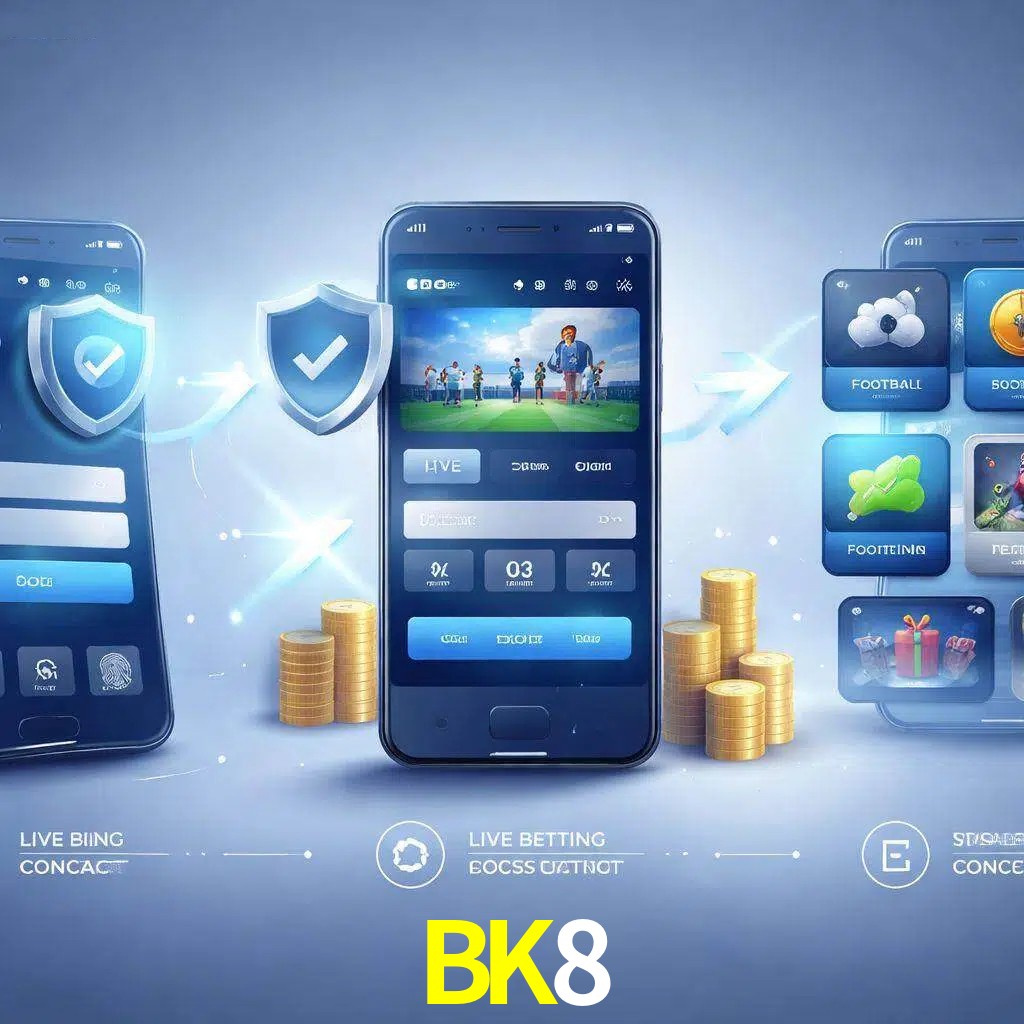 Pasos de acceso a la app BK8 en pantalla de teléfono móvil