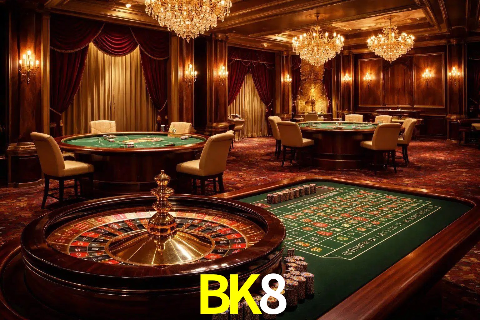 Una escena premium de mesa de casino en vivo con cartas, elementos de ruleta y un ambiente pulido de estudio de transmisión.